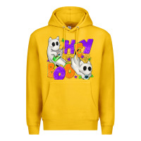 Lemon Hey Boo with Ghost Cats Premium Hoodie - texasbilliewilder