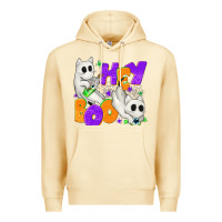 Pina Colada Hey Boo with Ghost Cats Premium Hoodie - texasbilliewilder