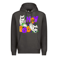 Smoke Hey Boo with Ghost Cats Premium Hoodie - texasbilliewilder
