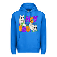 True Royal Hey Boo with Ghost Cats Premium Hoodie - texasbilliewilder