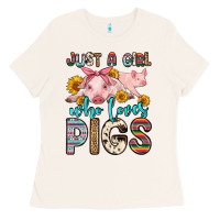 Bone just a girl who loves pigs Ladies Tee - Zillion Design Studio