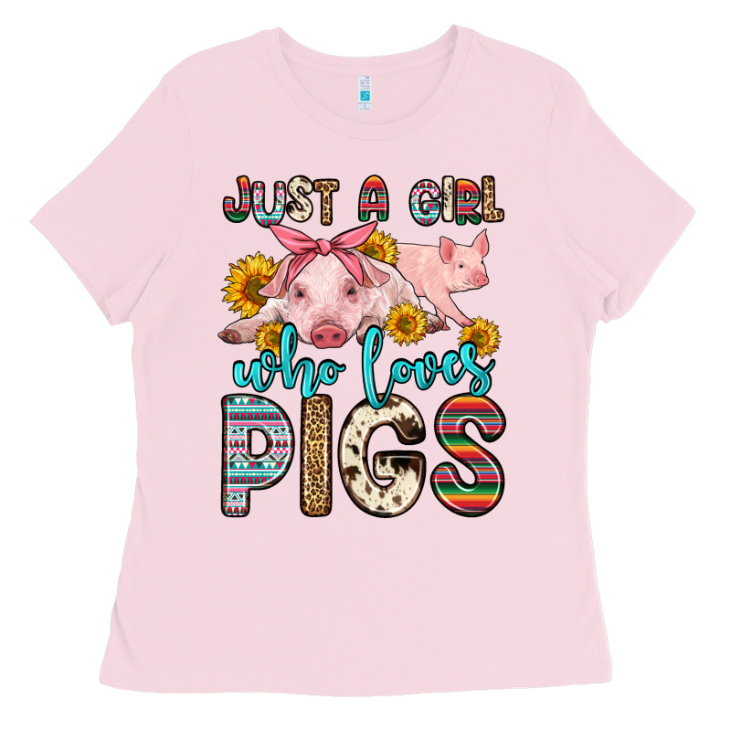 Just A Girl Who Loves Pigs Ladies Tee by Zillion Design Studio | Teevron