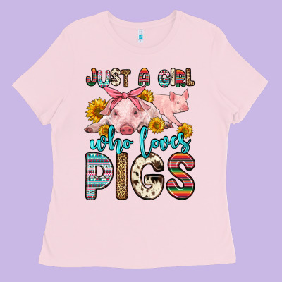 Just A Girl Who Loves Pigs Ladies Tee Designed By Zillion Design Studio