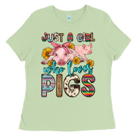 Matcha just a girl who loves pigs Ladies Tee - Zillion Design Studio