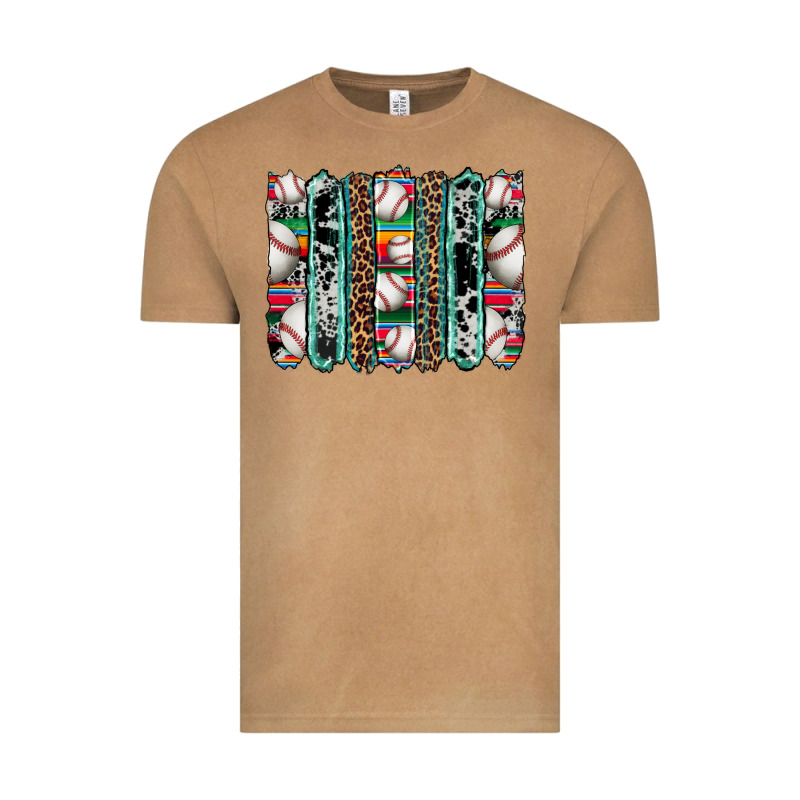 Baseball Serape Cowhide Turquoise Leopard Glitter  Brushstrokes Vintage Tee by Artiststas | Teevron