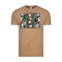Vintage Coffee baseball serape cowhide turquoise leopard glitter  brushstrokes Vintage Tee - Artiststas