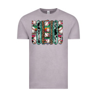Vintage Zinc baseball serape cowhide turquoise leopard glitter  brushstrokes Vintage Tee - Artiststas