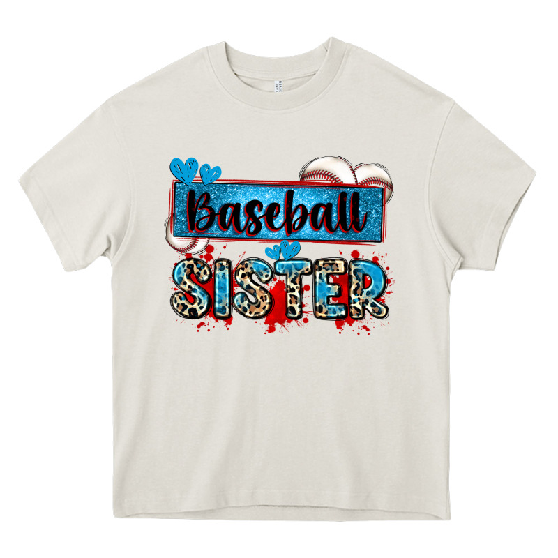 Baseball Sister With Leopard Heavy Core Tee by Zillion Design Studio | Teevron