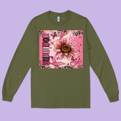 Breast Cancer Survivor Long Sleeve Tee Designed By Maliassmallbusiness