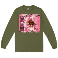 Army Green breast cancer survivor Long Sleeve Tee - MaliasSmallBusiness