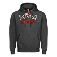 Charcoal Heather Mama Claus Zipper Hoodie - MaliasSmallBusiness