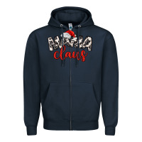Navy Mama Claus Zipper Hoodie - MaliasSmallBusiness