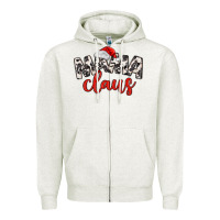 Oatmeal Heather Mama Claus Zipper Hoodie - MaliasSmallBusiness