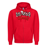 Red Mama Claus Zipper Hoodie - MaliasSmallBusiness