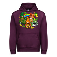Mauve Wine St. Patrick's Day gnomies with leopard tumbler Urban Hoodie - HowdyJamesFarm