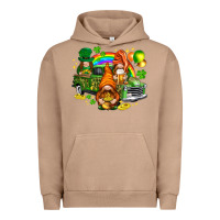 Pigment Burro St. Patrick's Day gnomies with leopard tumbler Urban Hoodie - HowdyJamesFarm