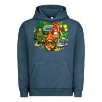 Pigment Midnight Navy St. Patrick's Day gnomies with leopard tumbler Urban Hoodie - HowdyJamesFarm