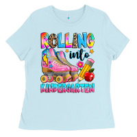 Rolling Into Kindergarten Grade Ladies Tee | Teevron