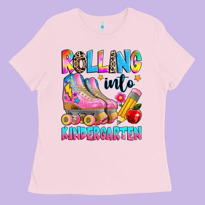 Rolling Into Kindergarten Grade Ladies Tee Designed By Texasbilliewilder