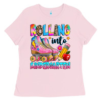 Bubblegum Pink rolling into kindergarten grade Ladies Tee - texasbilliewilder