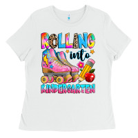 White rolling into kindergarten grade Ladies Tee - texasbilliewilder