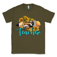Army Green Western Teacher Pencil Classic Tee - LillyAllenDesigns
