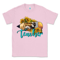 Bubblegum Pink Western Teacher Pencil Classic Tee - LillyAllenDesigns