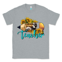 Heather Grey Western Teacher Pencil Classic Tee - LillyAllenDesigns