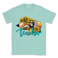 Seafoam Western Teacher Pencil Classic Tee - LillyAllenDesigns