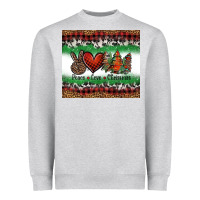Heather Grey Peace Love Christmas Trees Heavyweight Sweatshirt - Jasminsmagicworld