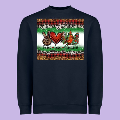 Peace Love Christmas Trees Heavyweight Sweatshirt Designed By Jasminsmagicworld