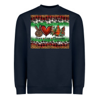 Navy Peace Love Christmas Trees Heavyweight Sweatshirt - Jasminsmagicworld