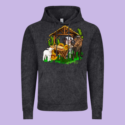 Jesus Holy Night Cows And Sunflowers Vintage Hoodie Designed By Adodesignshop