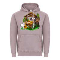 Vintage Zinc jesus holy night cows and sunflowers Vintage Hoodie - AdoDesignShop