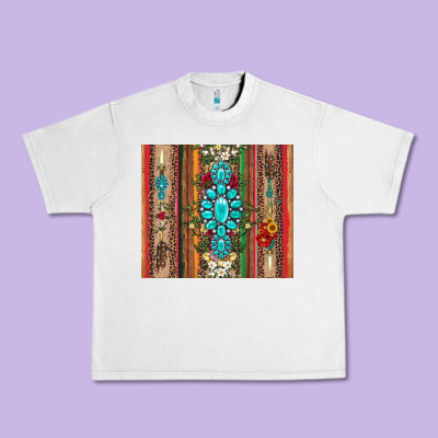 Gemstone Flowers Arrow With Leopards And Serape Urban Heavy Tee Designed By Artiststas