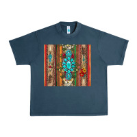 Midnight Navy gemstone flowers arrow with leopards and serape Urban Heavy Tee - Artiststas