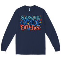 Navy god shed his grace on the thee Long Sleeve Tee - MaliasSmallBusiness