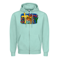 Seafoam True Story Holy Family Zipper Hoodie - MaliasSmallBusiness