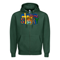 Sports Green True Story Holy Family Zipper Hoodie - MaliasSmallBusiness
