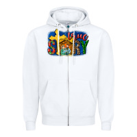 White True Story Holy Family Zipper Hoodie - MaliasSmallBusiness