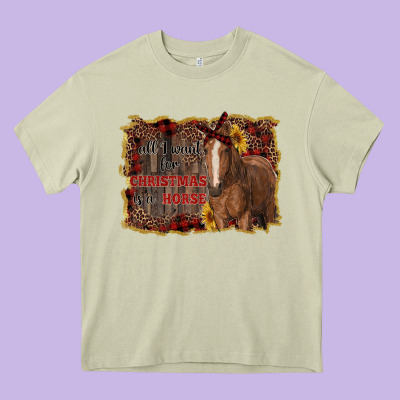 All I Want For Christmas Is A Horse Heavy Core Tee Designed By Ranaportraitstore