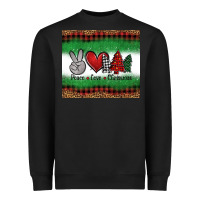 Black Peace Love Christmas Trees Heavyweight Sweatshirt - Jasminsmagicworld