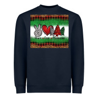 Navy Peace Love Christmas Trees Heavyweight Sweatshirt - Jasminsmagicworld