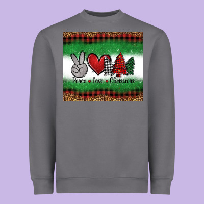 Peace Love Christmas Trees Heavyweight Sweatshirt Designed By Jasminsmagicworld