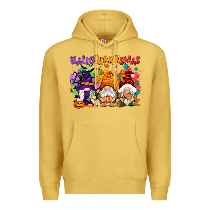 Hallothanksmas Gnomes Premium Hoodie by NancyCooperArtShop | Teevron