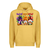 Antique Gold Hallothanksmas gnomes Premium Hoodie - NancyCooperArtShop