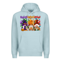 Blue Mist Hallothanksmas gnomes Premium Hoodie - NancyCooperArtShop