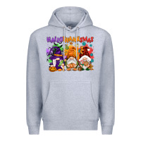 Heather Grey Hallothanksmas gnomes Premium Hoodie - NancyCooperArtShop