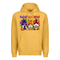 Mustard Hallothanksmas gnomes Premium Hoodie - NancyCooperArtShop