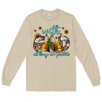 Mushroom with god all things are possible matthew 19 26 Long Sleeve Tee - JahusDesignShop
